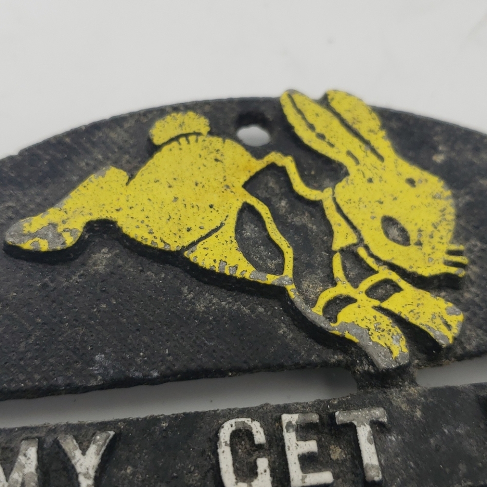 Vintage Cast Metal Trivet Rabbit Turtle Plaque - Picture 2 of 4